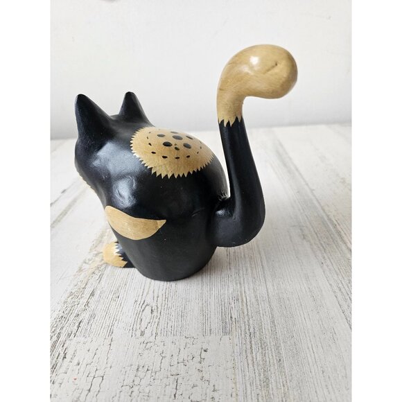 Pier 1 cat Indonesia statue figurine decor unique - Picture 4 of 9